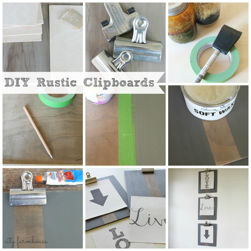 City Farmhouse DIY Rustic Clipboards-Love Lives Here Collage