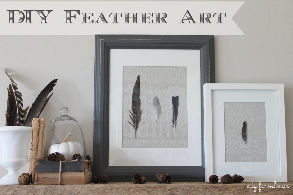 DIY Feather Art by City Farmhouse with craft store feathers
