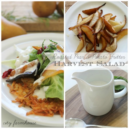 Roasted Pear & Potatoe Fritter Harvest Salad-Taste of Seasons-City Farmhouse 2 Feature