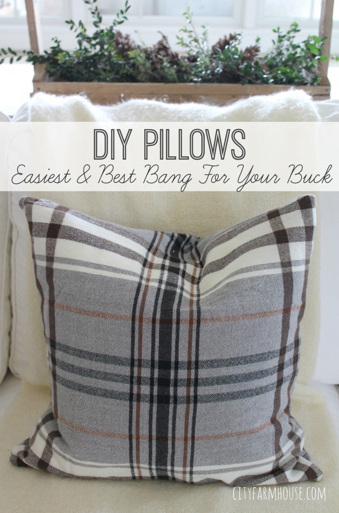 DIY Pillows-Easiest & Best Bang For the Bucks{Perfect for the Holidays}-City Farmhouse