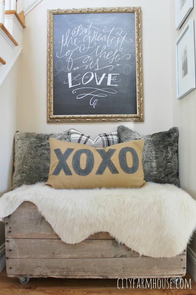 Anthropologie Inspired Pillow XOXO- Lindsay Letters Canvas Sign- City Farmhouse