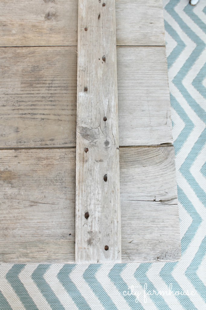 CF vintage bleached wood, crate turned into coffee table