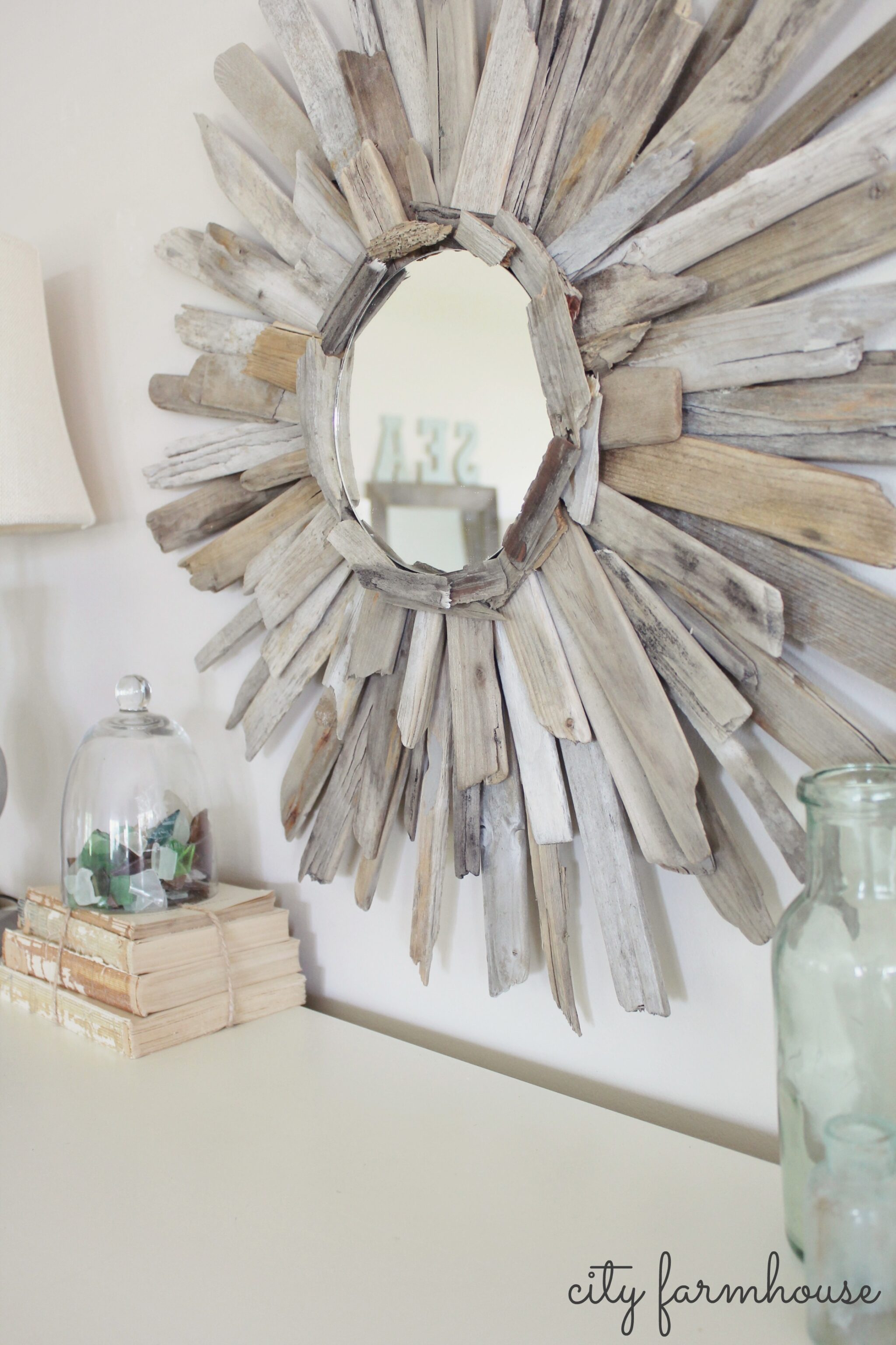 Thrifty & Pretty DIY Driftwood Mirror - City Farmhouse by Jennifer O'Brien