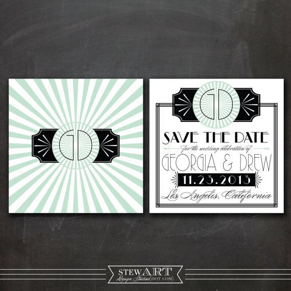 Save The Date - Personalized DIY PRINTABLE Digital Design - Gatsby