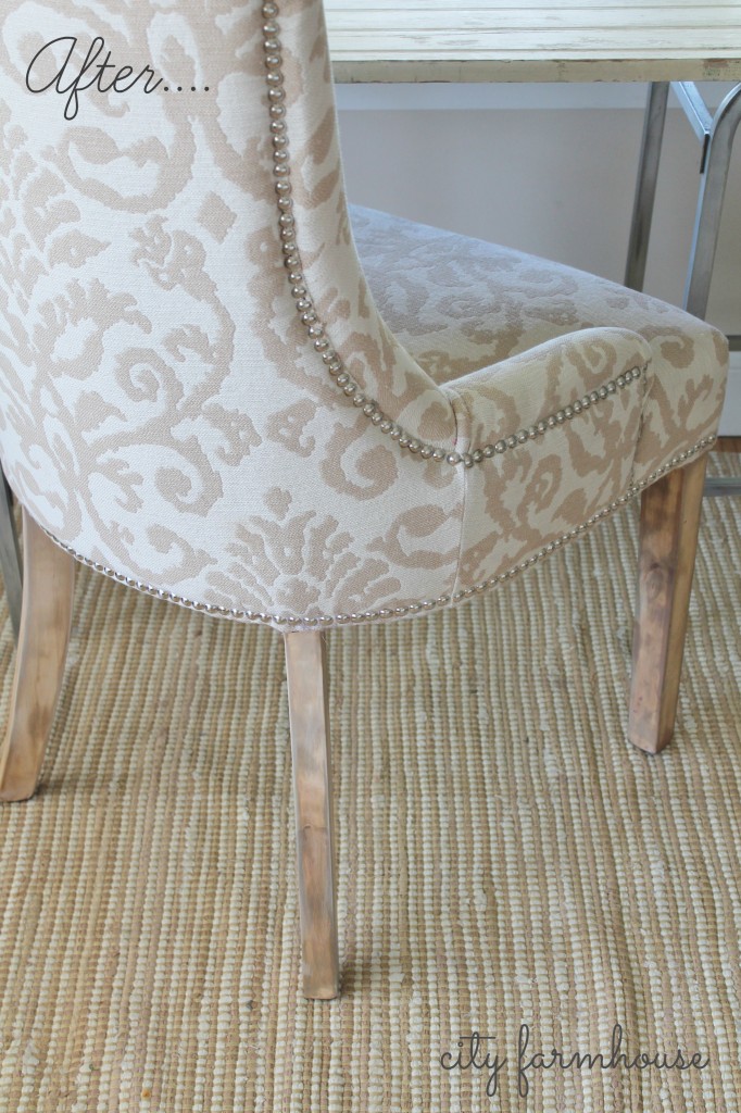 Easy fix for those dark chair legs-the after-City Farmhouse