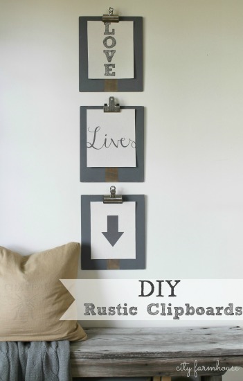 DIY Rustic Clipboards & Print Display