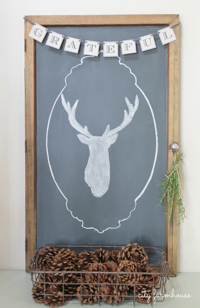 Easiest Way To Make A Chalkboard And Grateful Banner-City Farmhouse