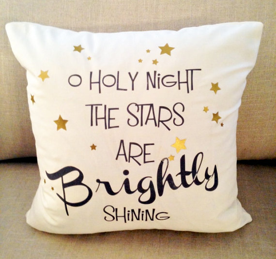 O Holy Night on White 18x18 Decorative Pillow Cover, Throw Pillow ,Toss Pillow, Accent Pillow