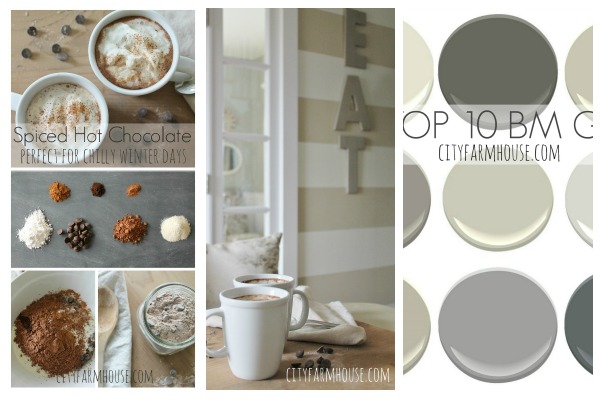 Spiced Dark Hot Chocolate & Top 10 Benjamin Moore Grays- City Farmhouse Linky Party #34