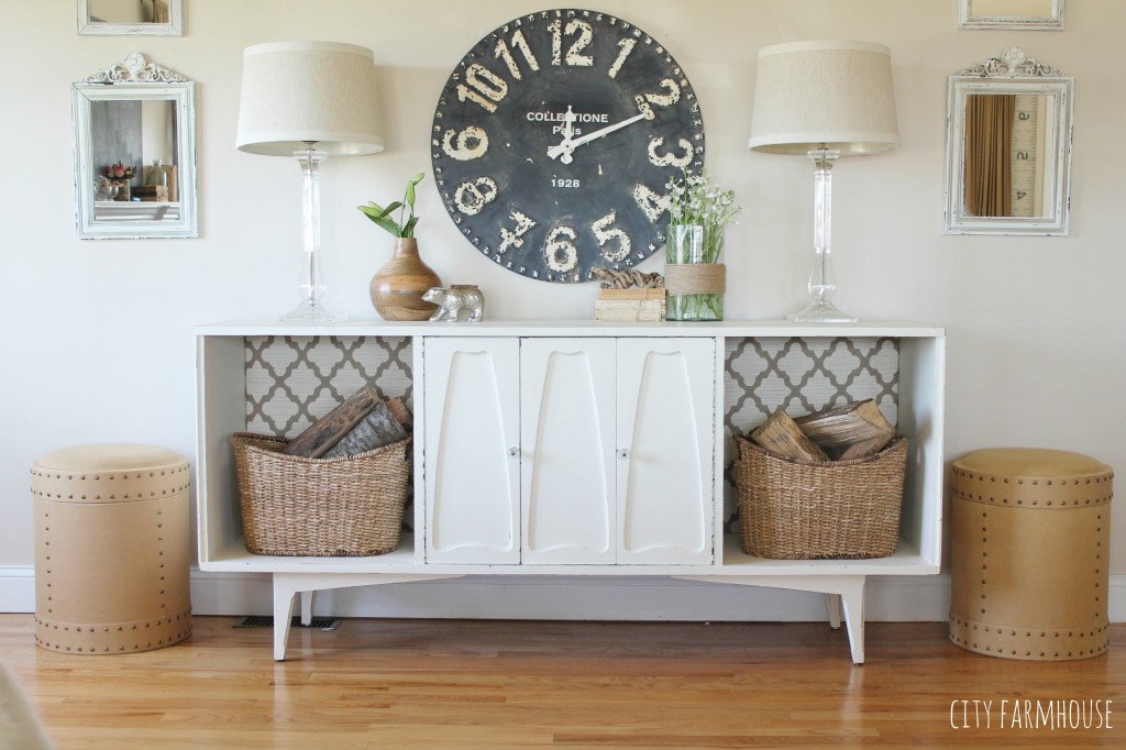 Vintage Mod Makeover {Simple & Easy Tips To Get A New Look For Less- Adding New Wall Decor {Clock Gershwin & Gertie}