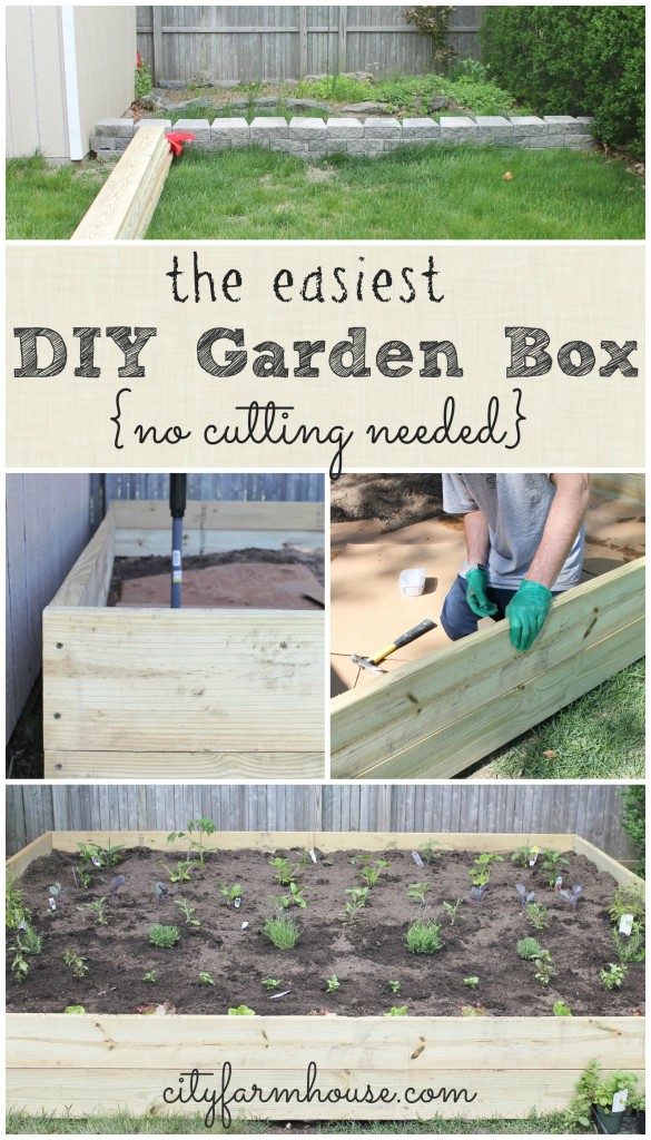 The Easiest DIY Garden Box-no cutting needed {City Farmhouse}