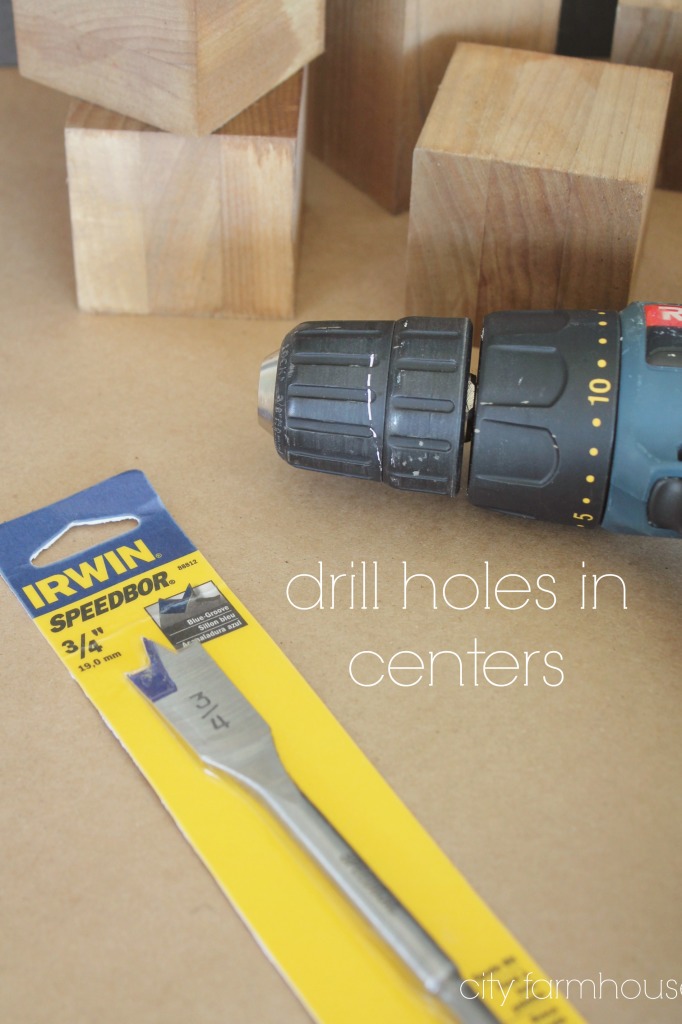 DIY Modern Rustic Candle Holders {drill holes in the center}