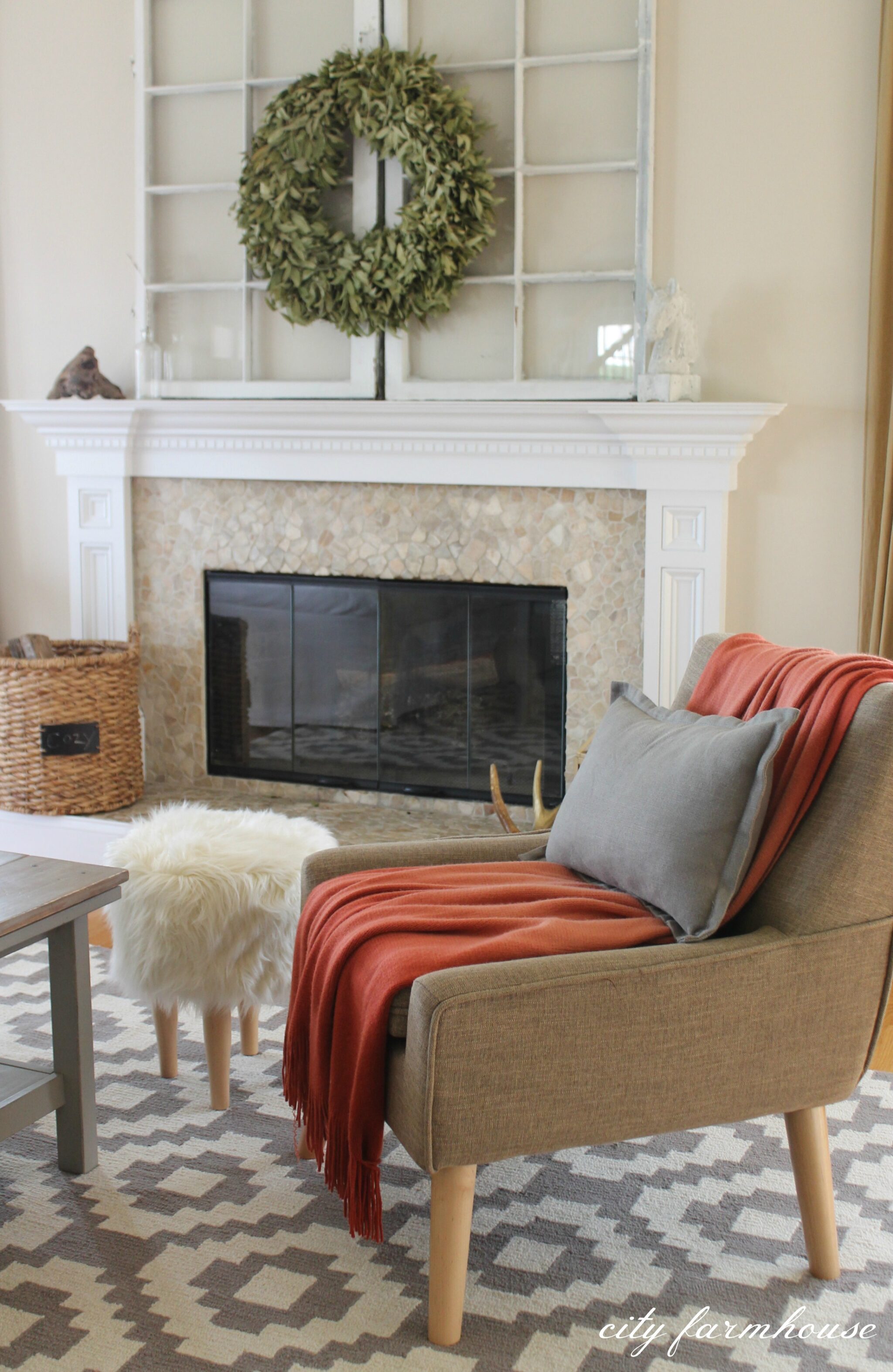 Rustic Chic Family Room + New Rug - City Farmhouse