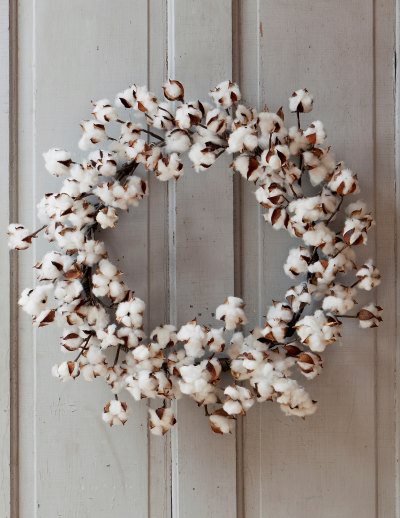 The Painted Fox Cotton Ball Wreath