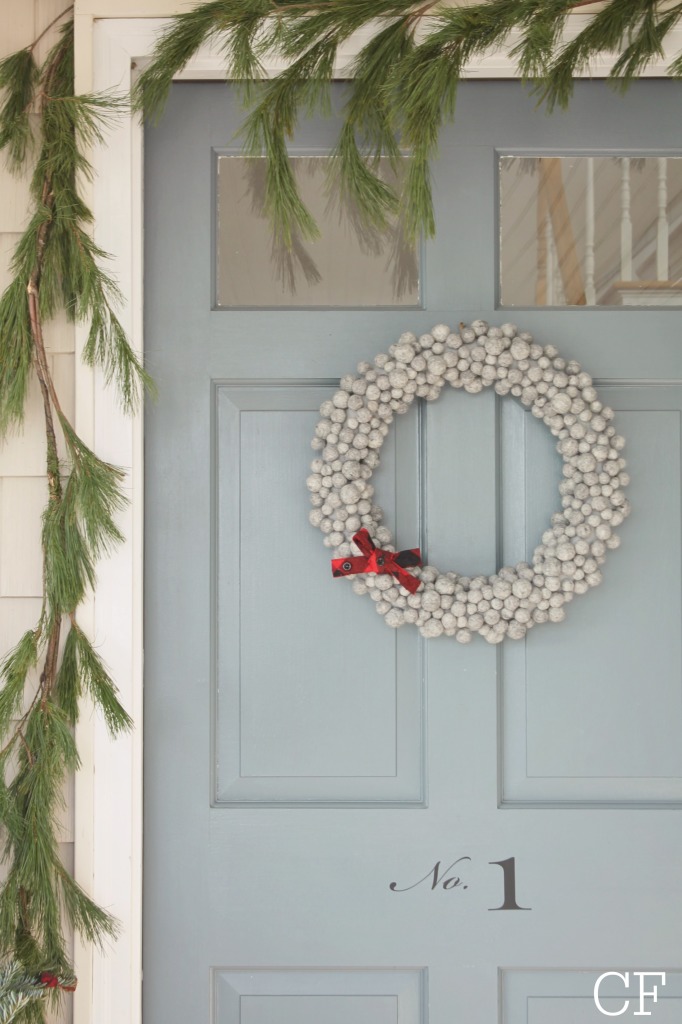 Holiday Front Door + Felt Wreath City Farmhouse
