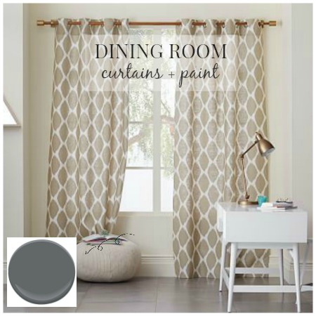 Dining Room Curtains + Paint Feature