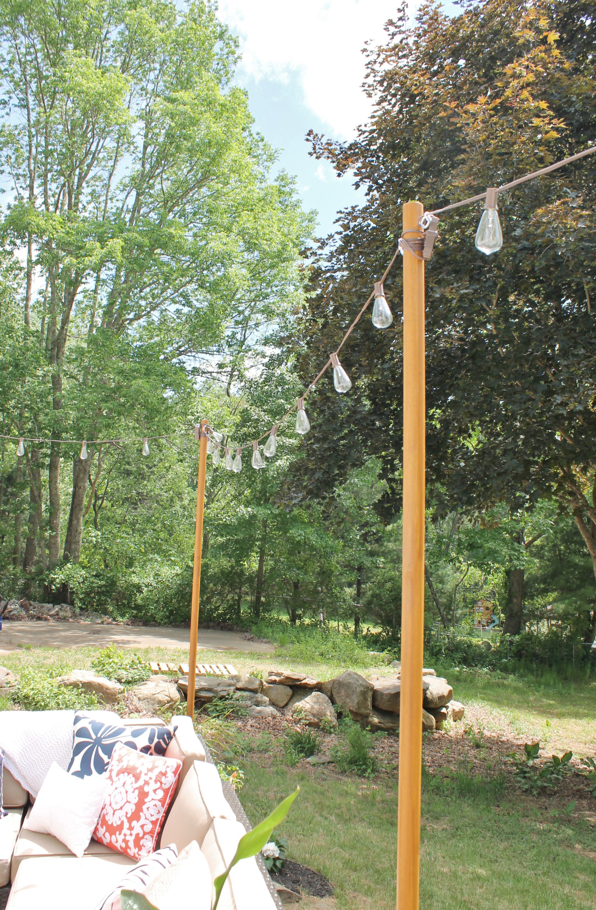 Diy Outdoor Light Poles City Farmhouse, How To Hang Patio Lights Pole