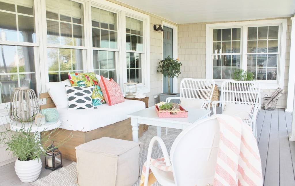 Summer Front Porch With Whites, Corals & Teal