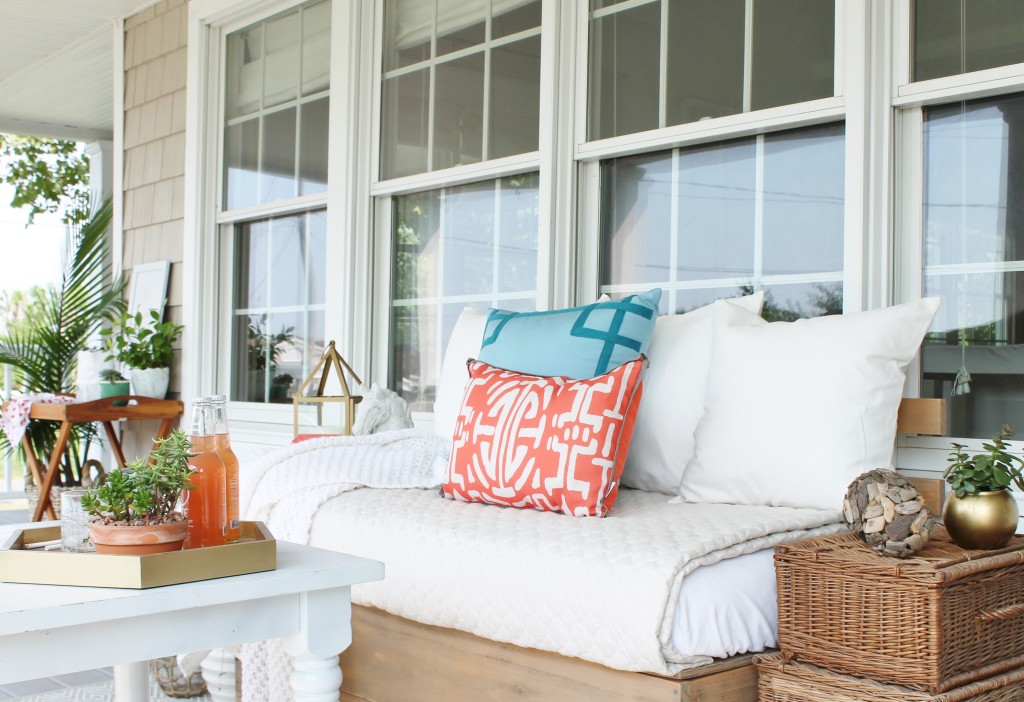 Early Fall Rustic Glam Front Porch & Lacefield Outdoor Pillows from Candelabra