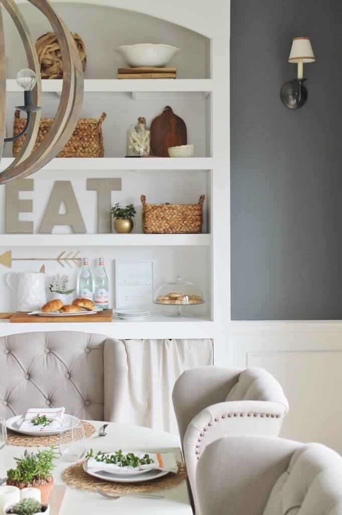 Summer Tour & Dining Room Reveal-Warm Woods, Whites & Navy