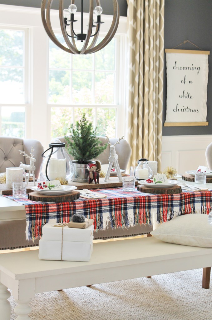 Woodland Inspired Christmas Dining Room With Lowe's & Rustic Details