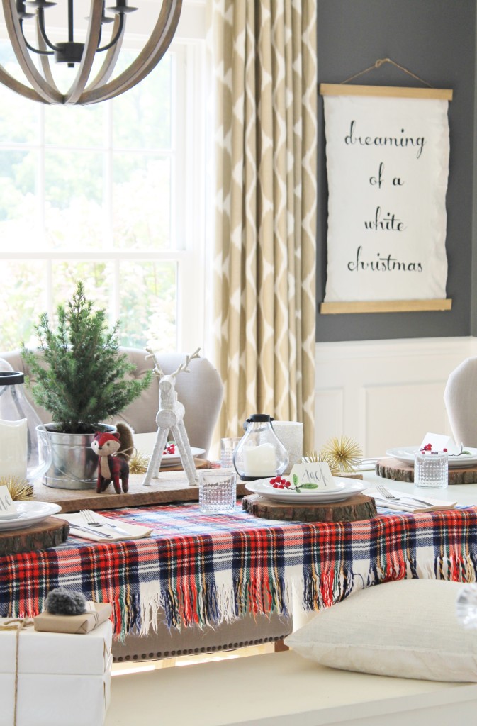 Woodland Inspired Christmas Dining Room With Lowe's & Rustic Details