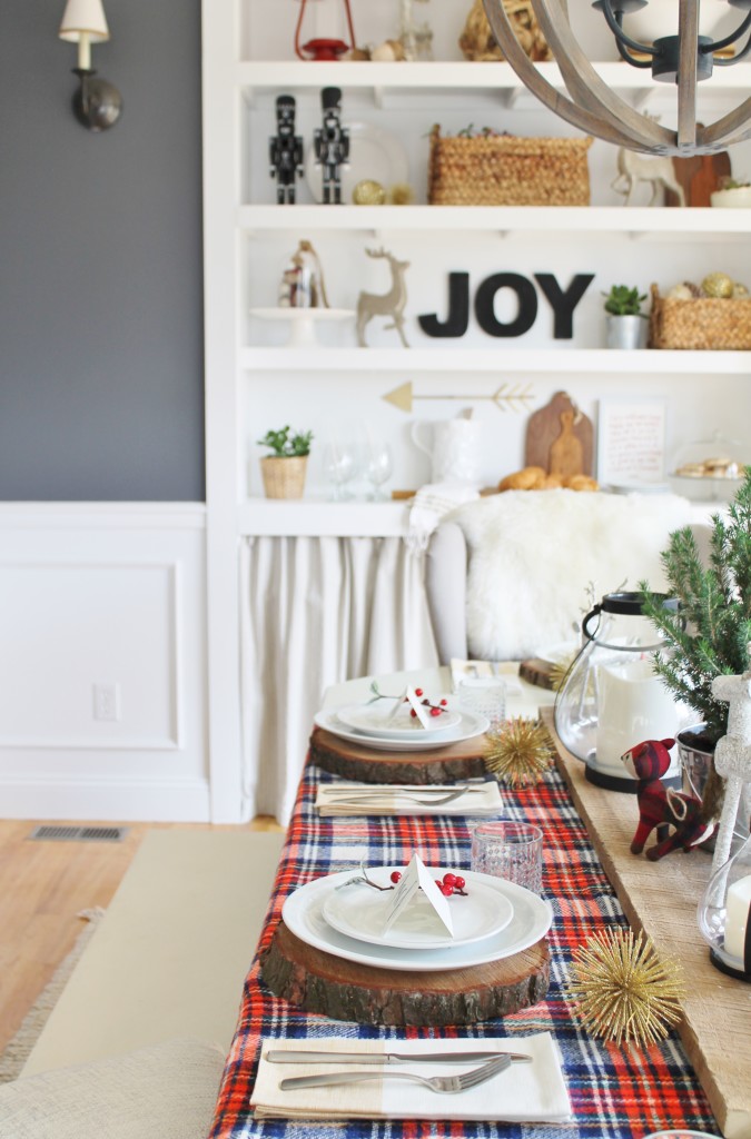 Woodland Inspired Christmas Dining Room With Lowe's & Starburst Ornamants 