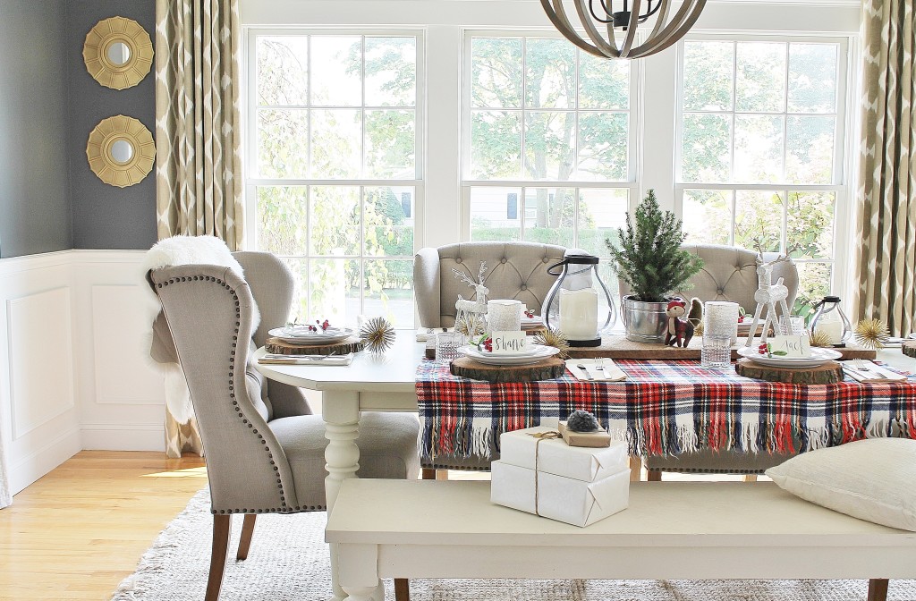 Woodland Inspired Christmas Dining Room With Lowe's & DIY Mirrors