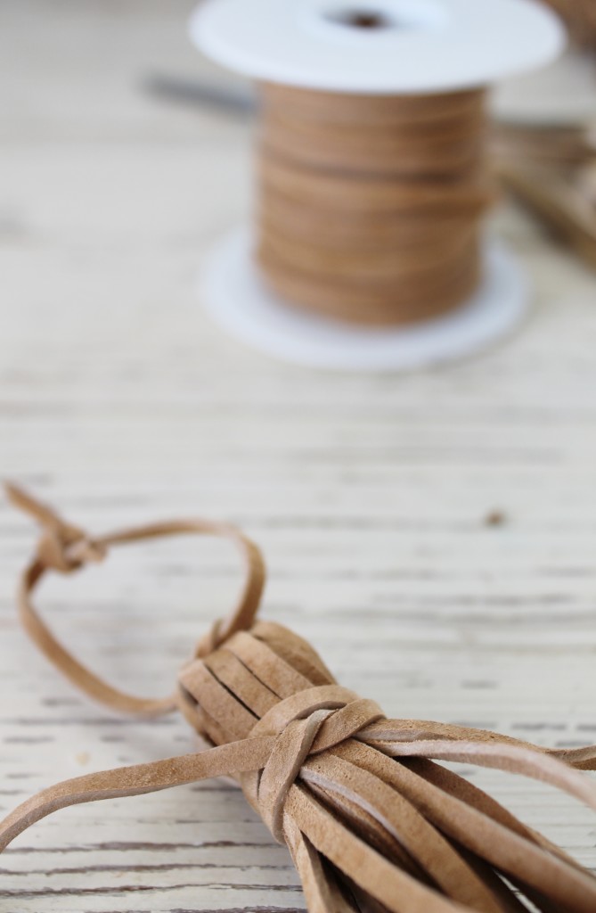 DIY Rustic Leather Tassel Ornaments