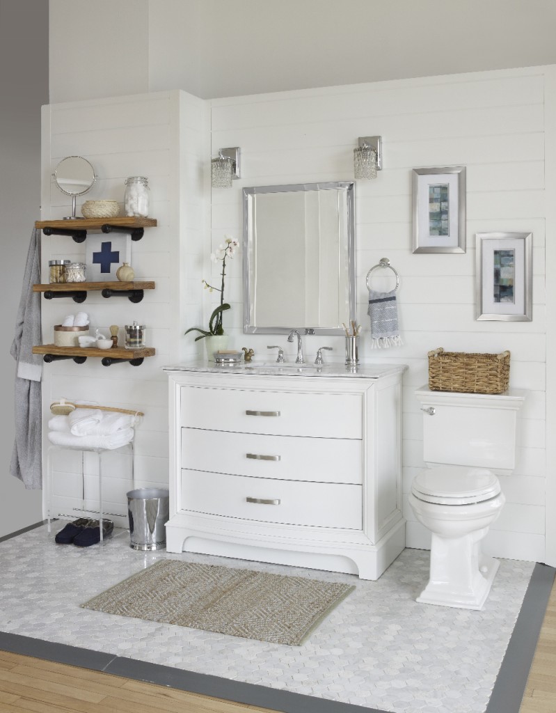 A White Modern Rustic Bathroom Reveal: Shop The Look