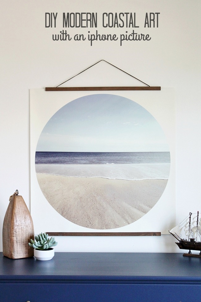 DIY Modern Coastal Art-Easy Tutorial. Coastal Decor-FREE Printable