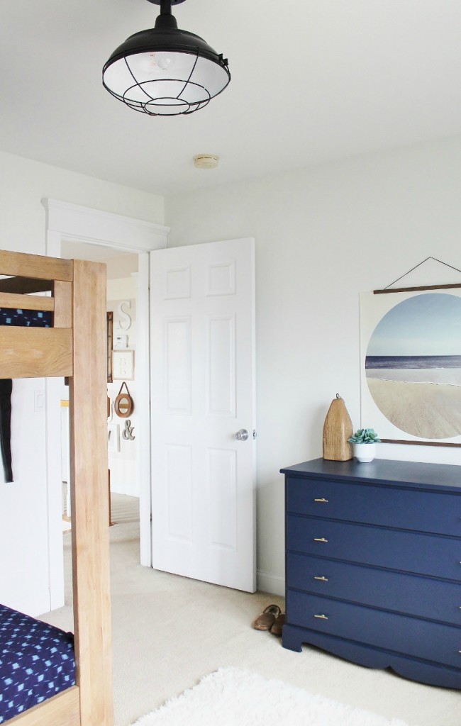 Fresh take on coastal living:All white boy's room