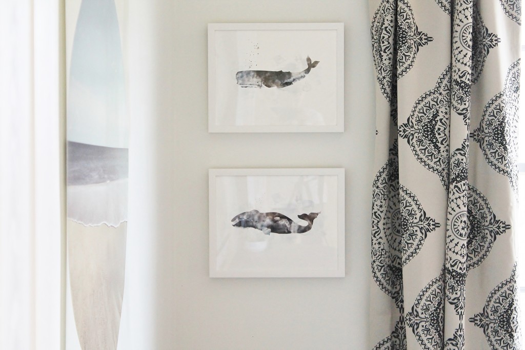 Modern Coastal Room With Coastal Whale Art -Minted 