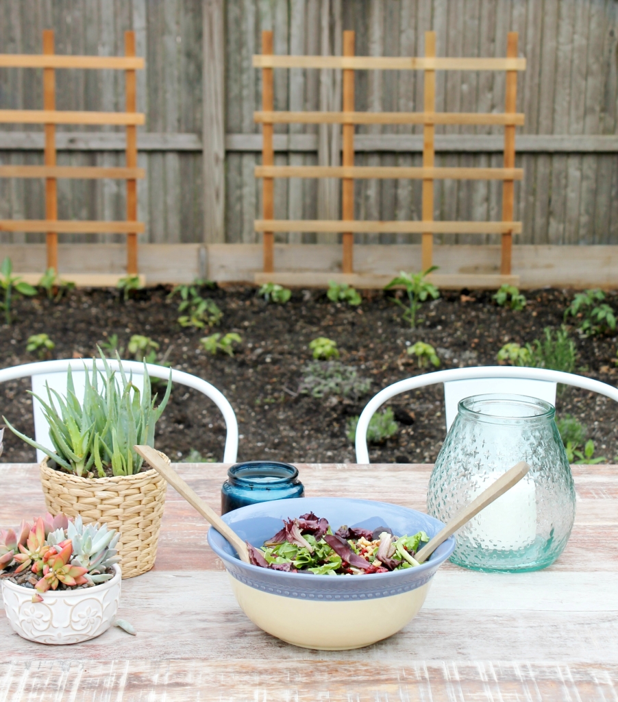 Patio Challenge Before & After With Joss & Main-Salad Bowl, Farmhouse Table & Herb Garden