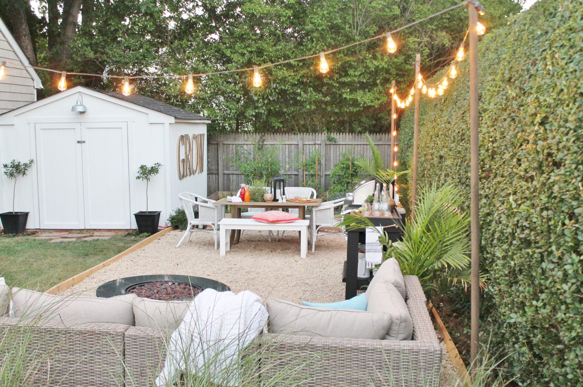 Outdoor String Lights Small Backyard Reveal City Farmhouse
