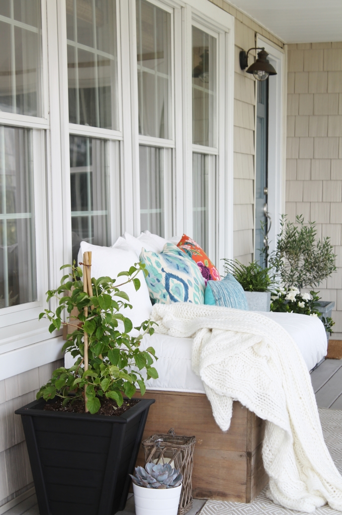 Summer Front Porch & Painted Wood Flower Box