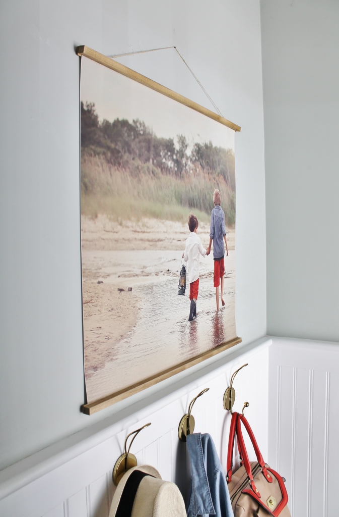 Easy DIY Frame With Large Photo-Mudroom Vignette - Copy