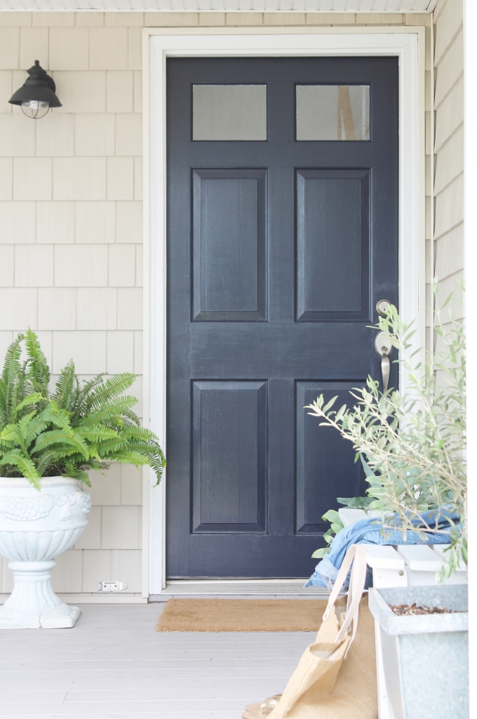 Front Door Makeover-Sherwin-Williams Anchors Aweigh