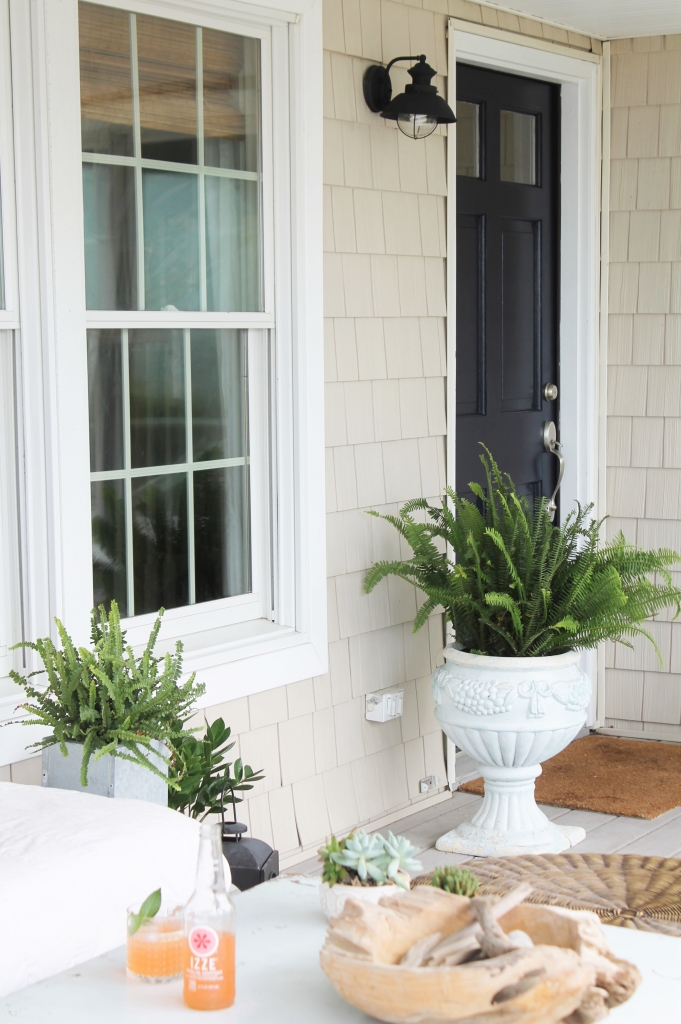 Front Door Makeover-Sherwin-Williams Anchors Aweigh & Front Porch Updates