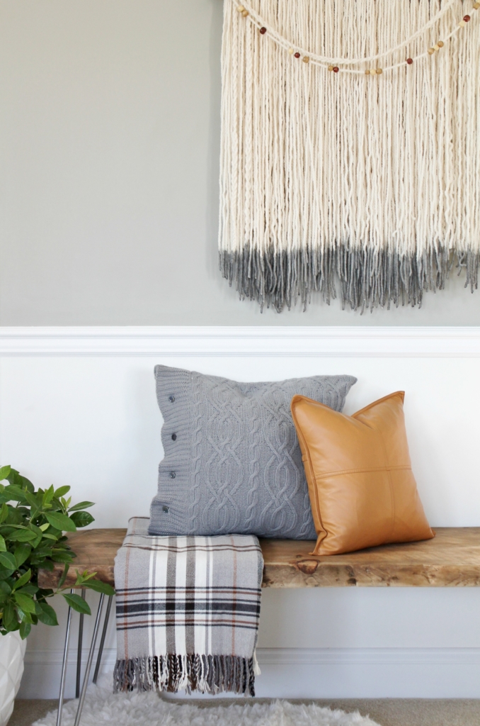 The Easiest DIY LIve Edge Bench With Hair Pins Legs. Mid-Century Modern, Rustic Bedroom Bench