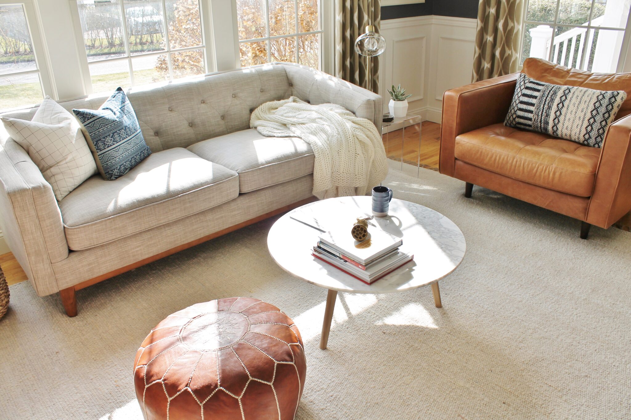 City Farmhouse Den Reveal Pre Paint-Marble Coffee Table ...