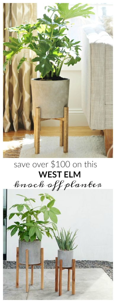 West Elm Knock Off Mid-Century Planter + How I Saved Over $100