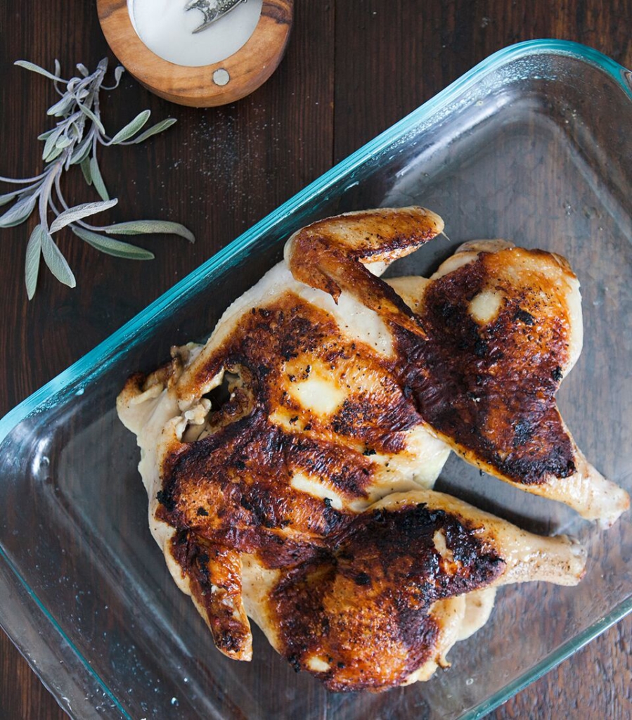 Butterflied Cornish Chicken with Carrot + Celeriac Fries