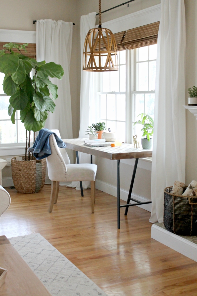 Easy DIY Woven Pendant Light From A Target Basket