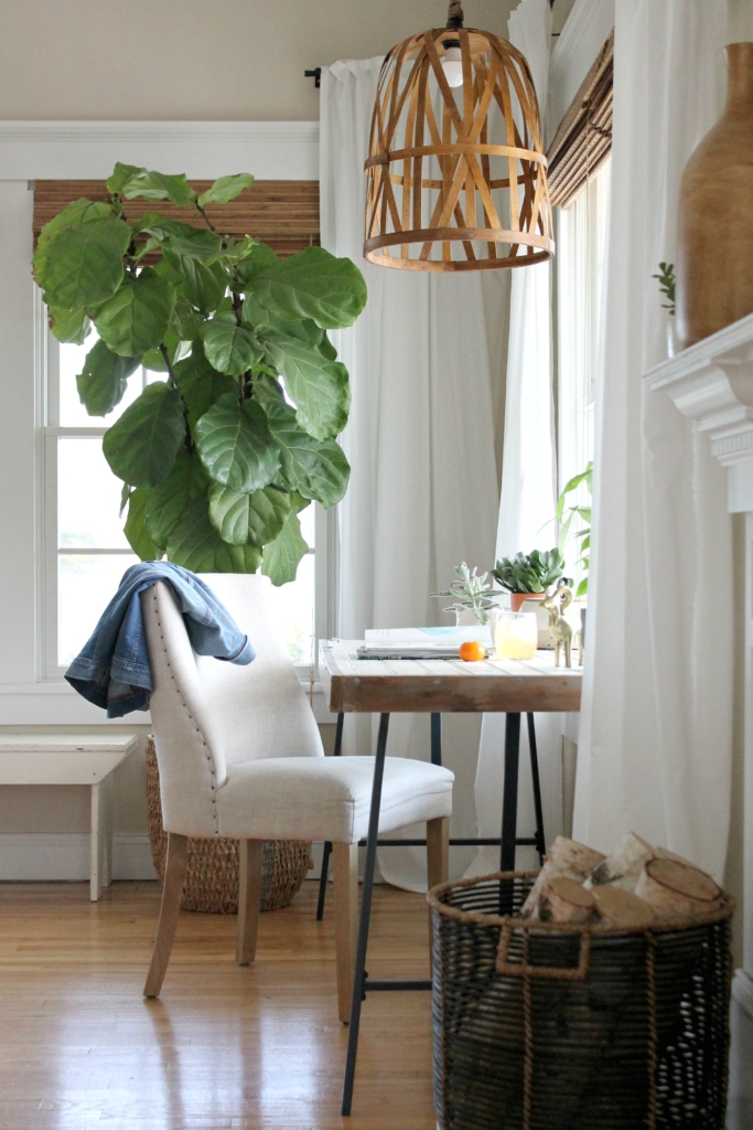 DIY Woven Light Made From A Target Basket