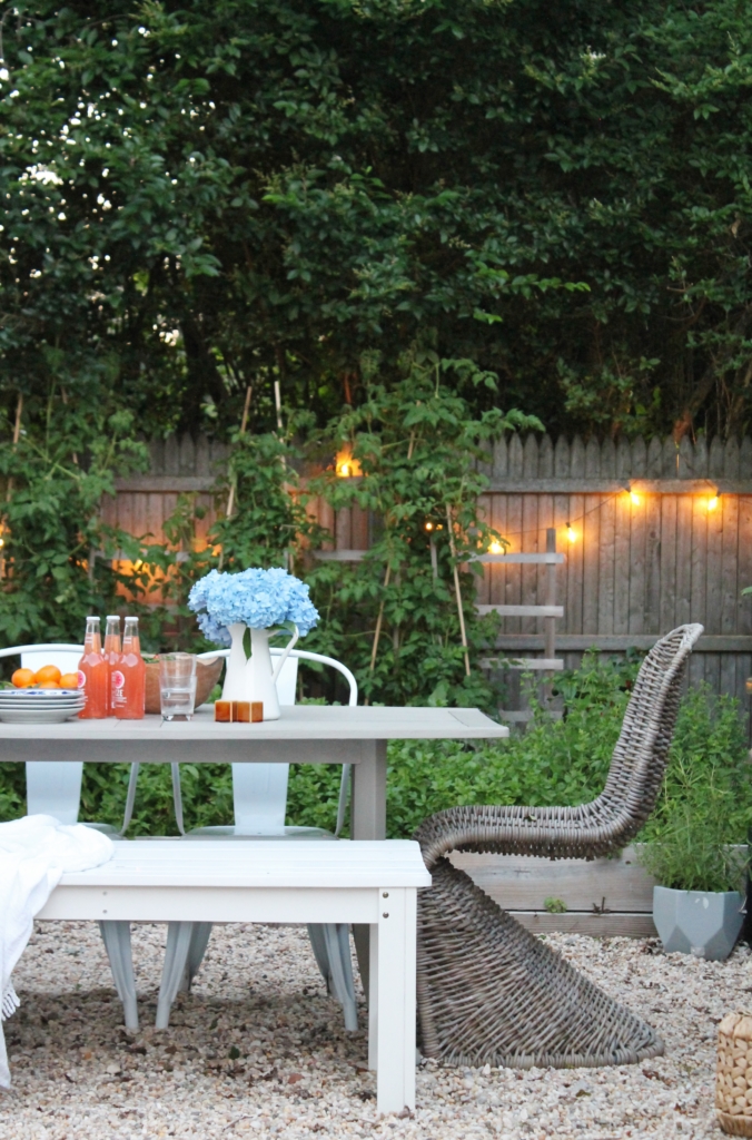 Classic Nantucket Dining Table Makeover & Video. Felted Wool By Sherwin-Williams. Pea Gravel Patio With A Casual & Classic Look. Modern Wicker Dining Chairs. DIY Garden