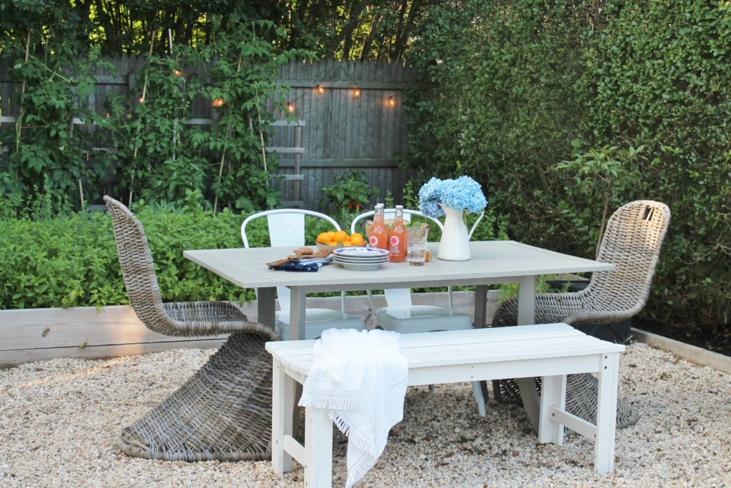 Classic Nantucket Dining Table Makeover & Video. Felted Wool By Sherwin-Williams. Pea Gravel Patio With A Casual & Classic Look. Modern Wicker Dining Chairs. DIY Garden