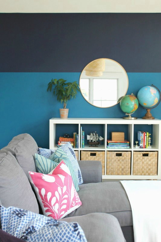 Sherwin-Williams Color of the Year, Playroom Makeover + Modern Color Blocked Wall With Sherwin-Williams