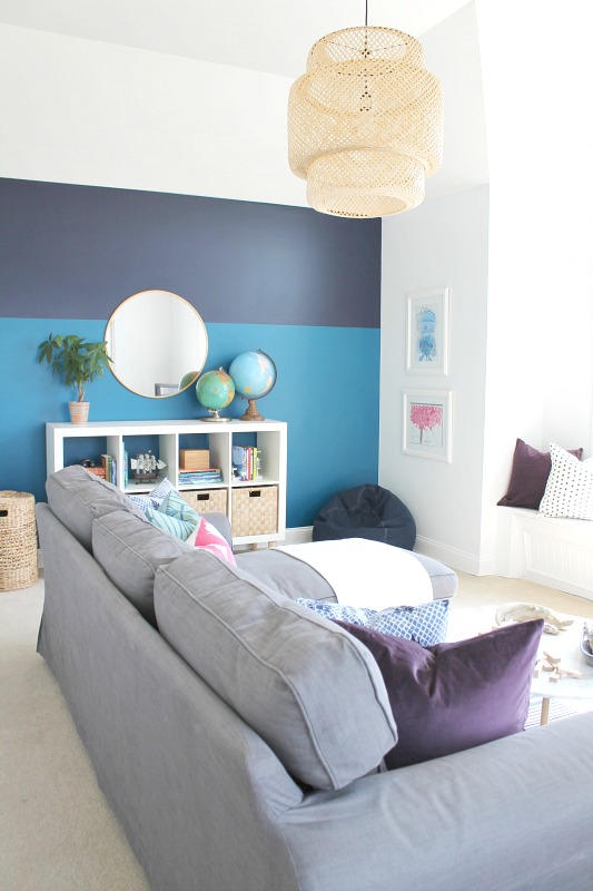 Sherwin-Williams Color of the Year, Playroom Makeover + Modern Color Blocked Wall With Sherwin-Williams