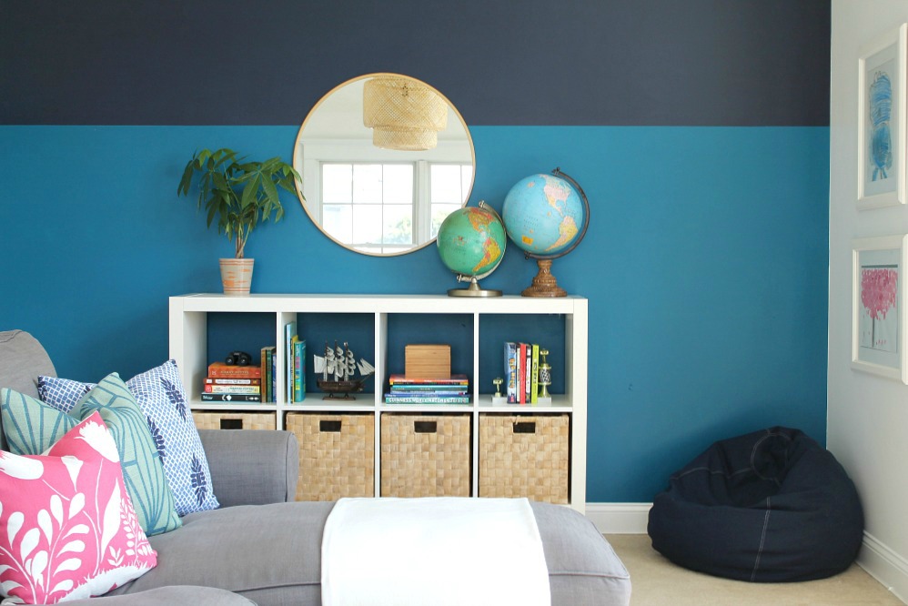 Sherwin-Williams Color of the Year, Playroom Makeover + Modern Color Blocked Wall With Sherwin-Williams